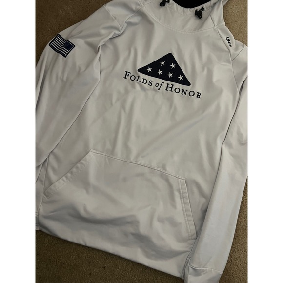 UNRL Folds of Honor Crossover Hoodie Sweatshirt American Flag Patch Mens Large